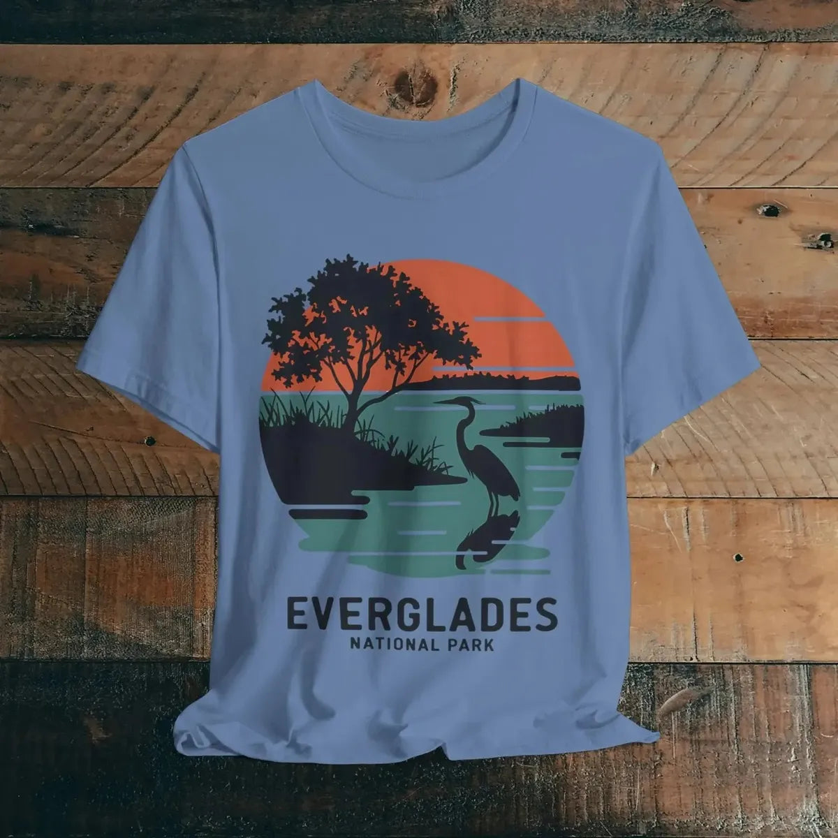Everglades National Park T-Shirt Logo Retro Sunset