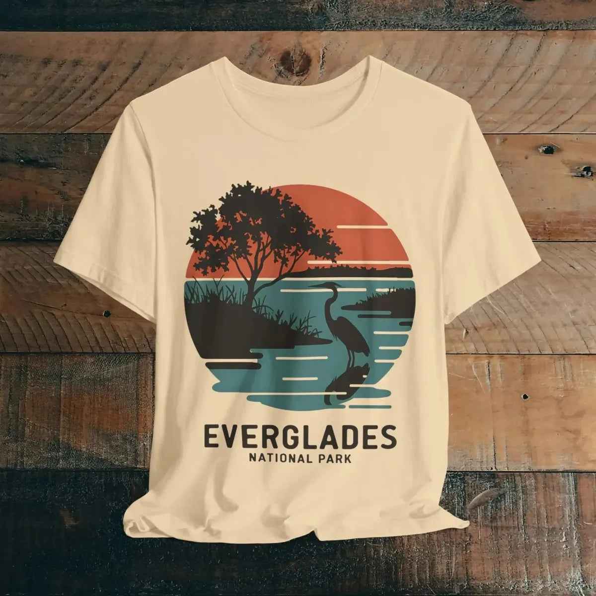 Everglades National Park T-Shirt Logo Retro Sunset