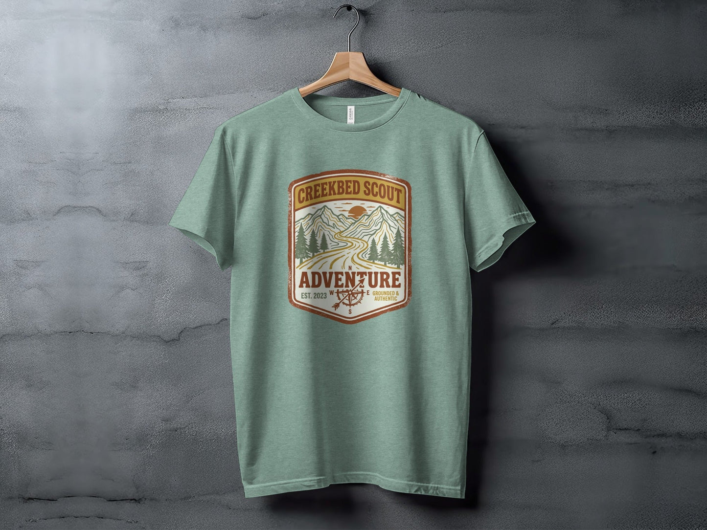 Rugged Creekbed Scout Adventure Emblem Wilderness Shirt