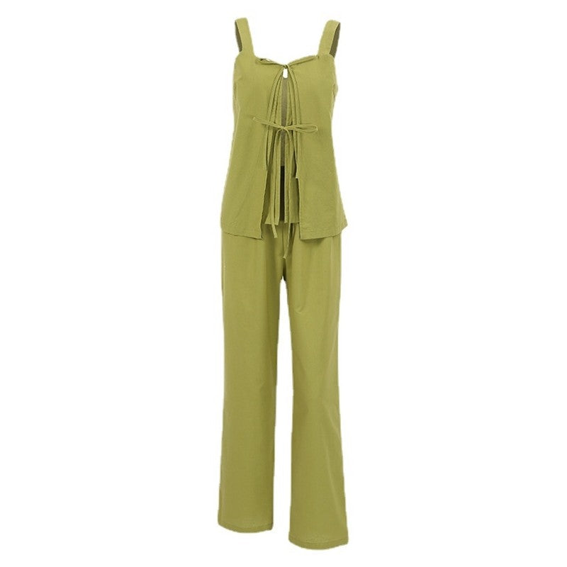 Cotton Camisole and Trousers Pajama Set for Women