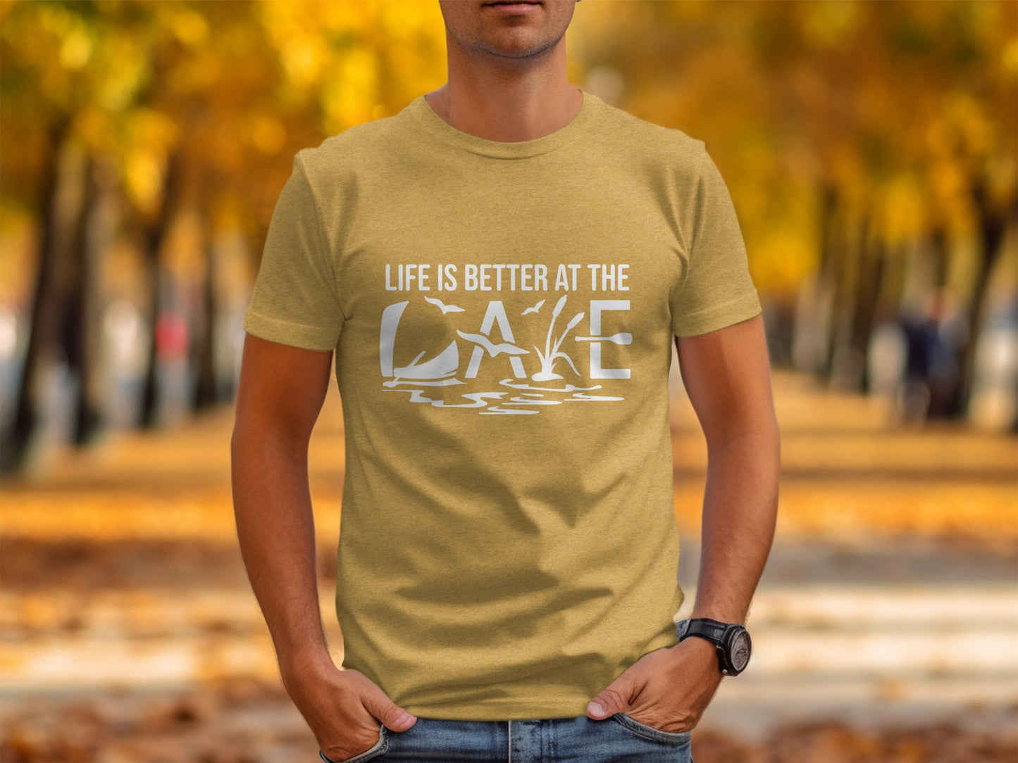 Life Is Better At The Lake Design Graphic Tee T-Shirt