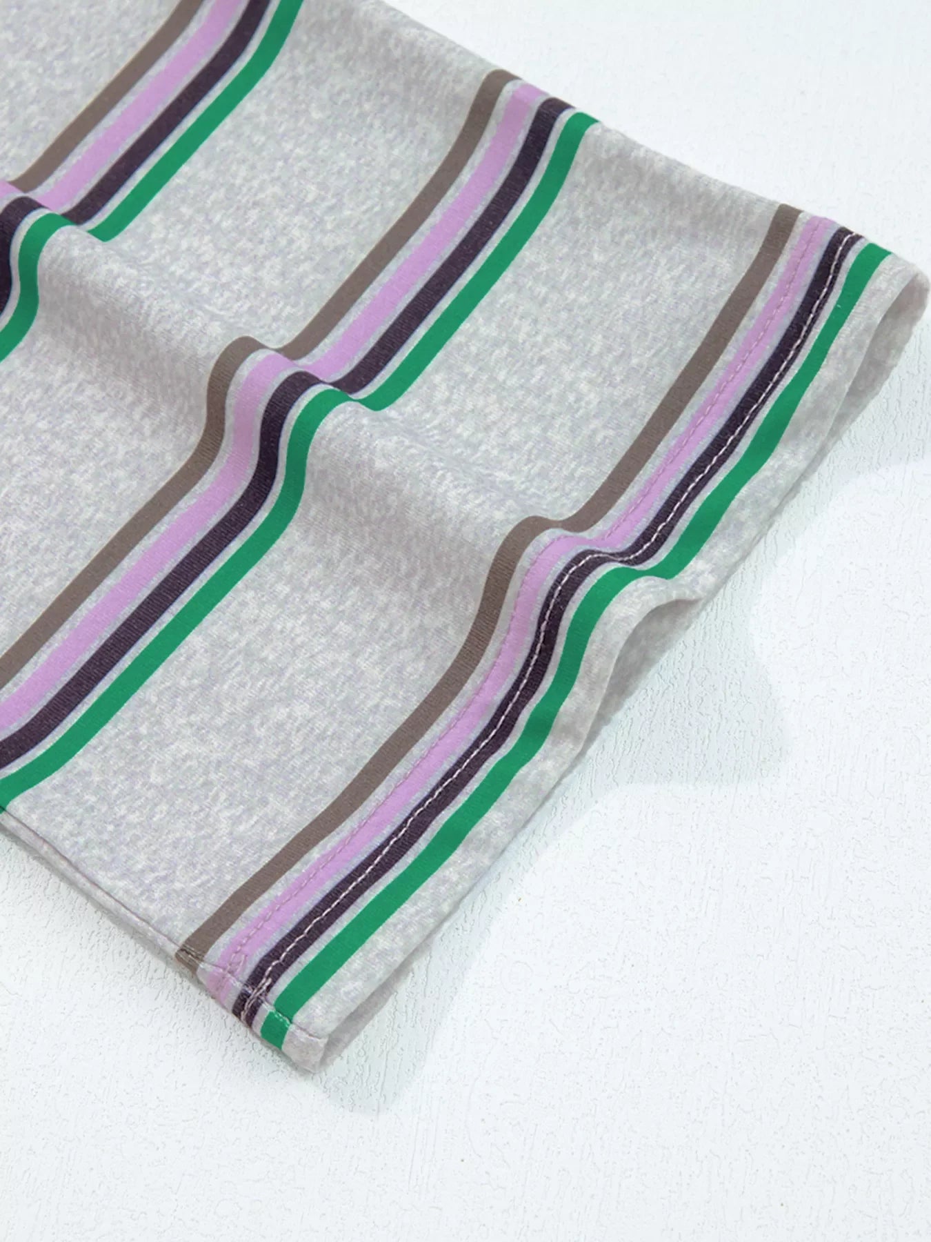 Casual Striped Oversize Drop Shoulder Long Sleeve Top