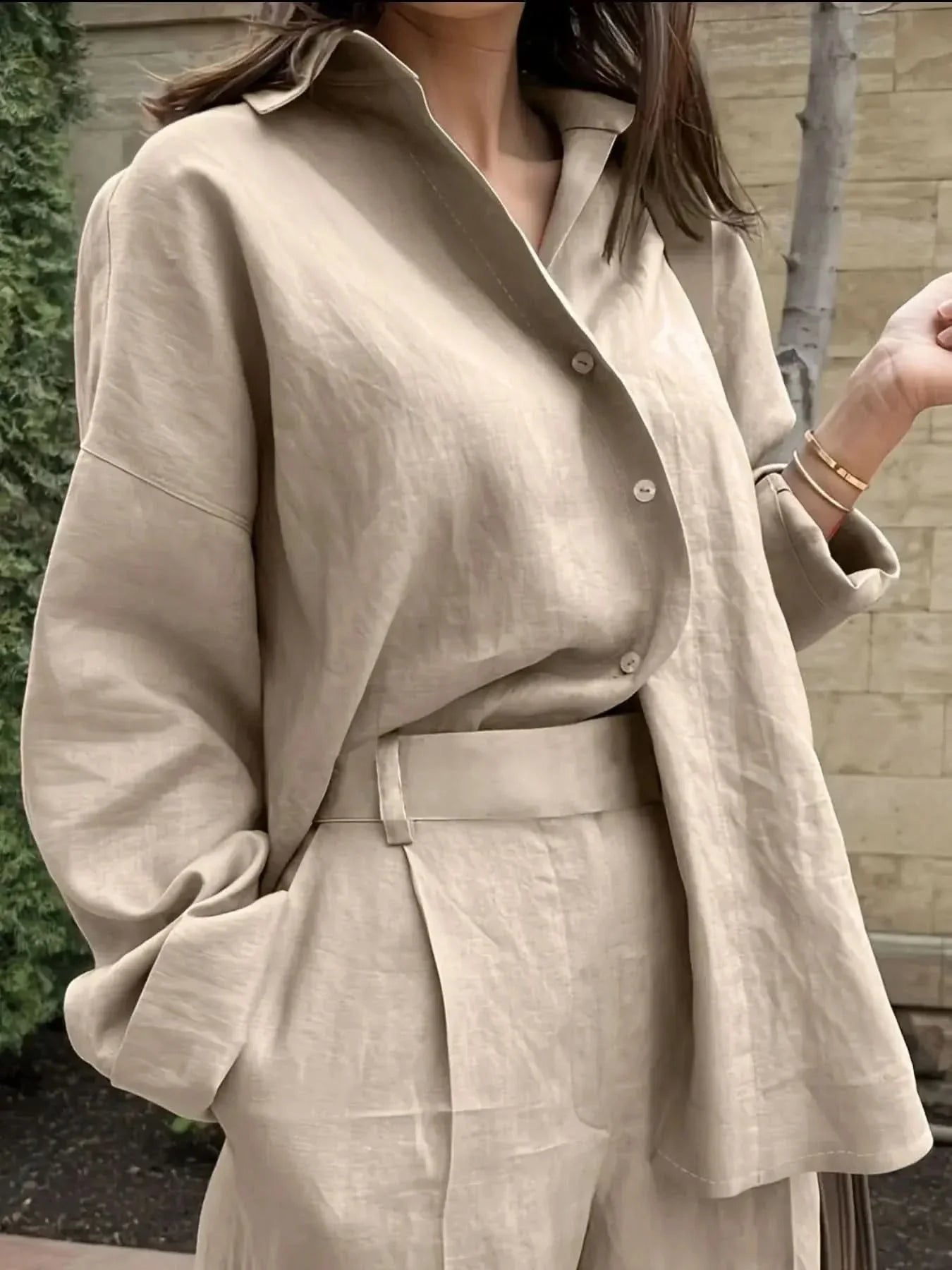 Oversized Button Up Long Sleeve Shirt For Casual Wear