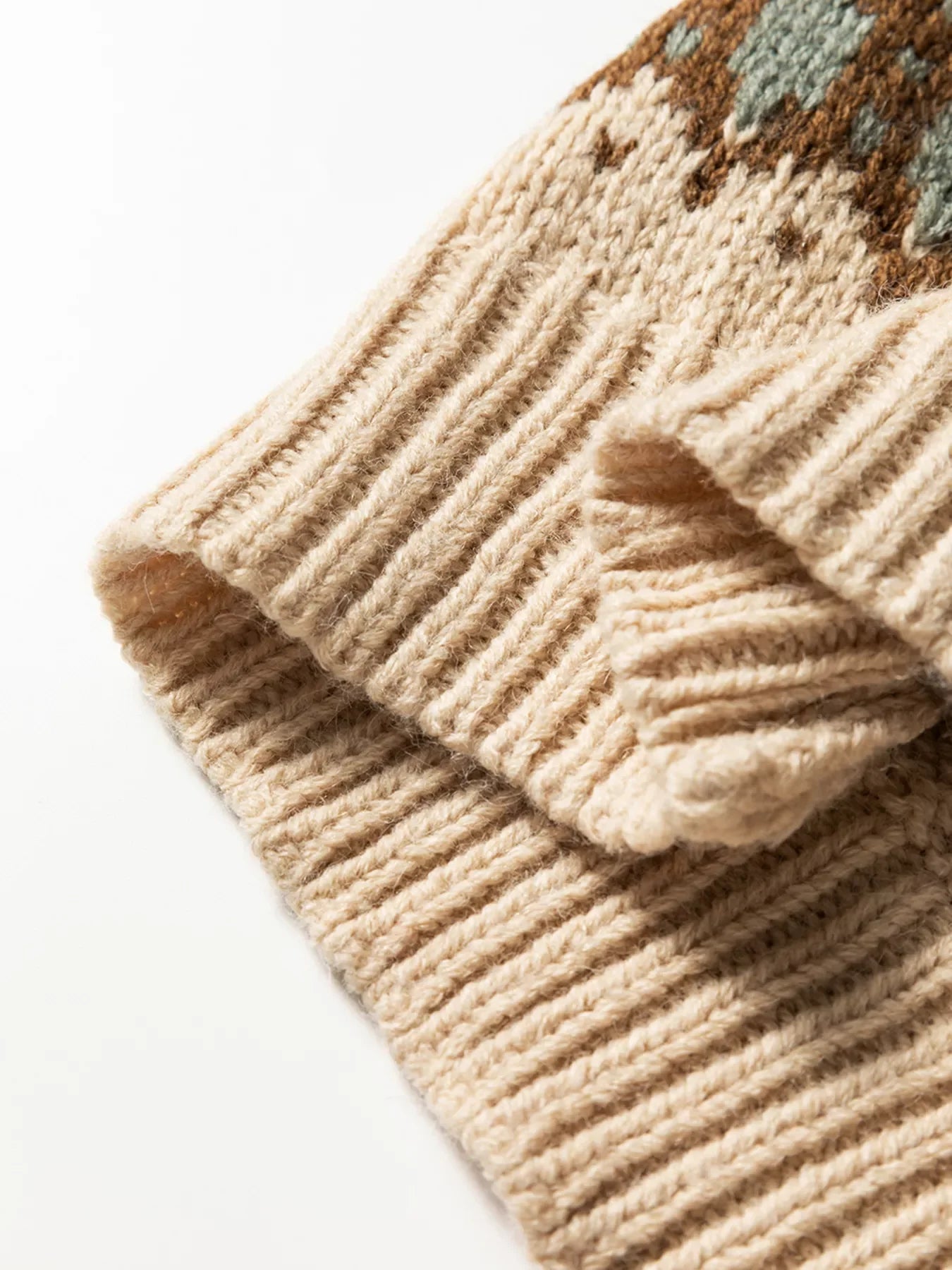 Western Pattern Knitted Button V Neck Cardigan Sweater