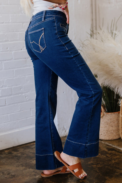Ayleen Center Seam Deep Wash Straight Jeans