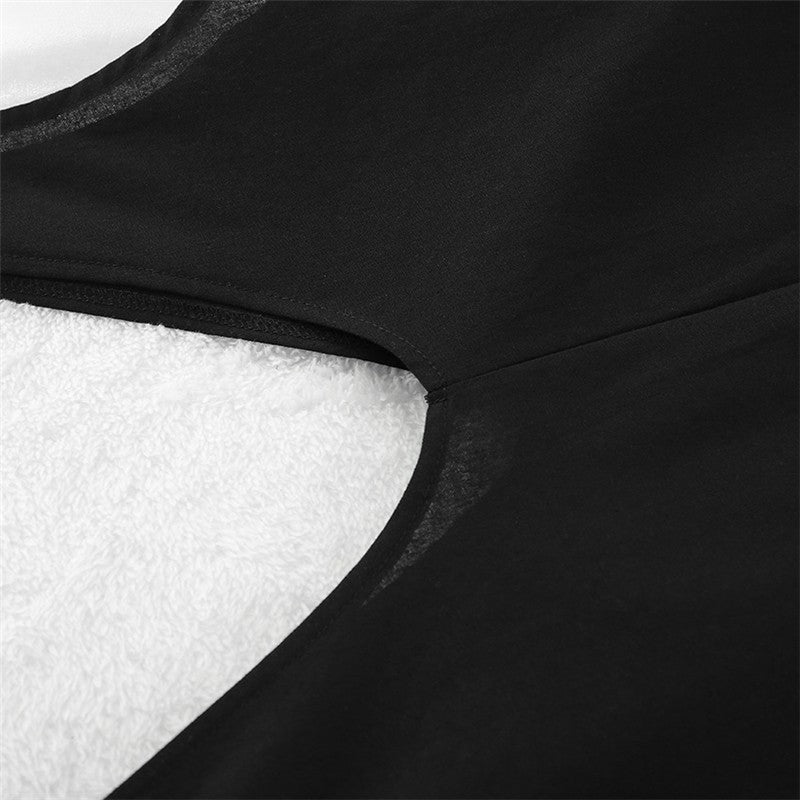 Long-Sleeve Cotton Linen Split Comfortable Pajama Set for Women