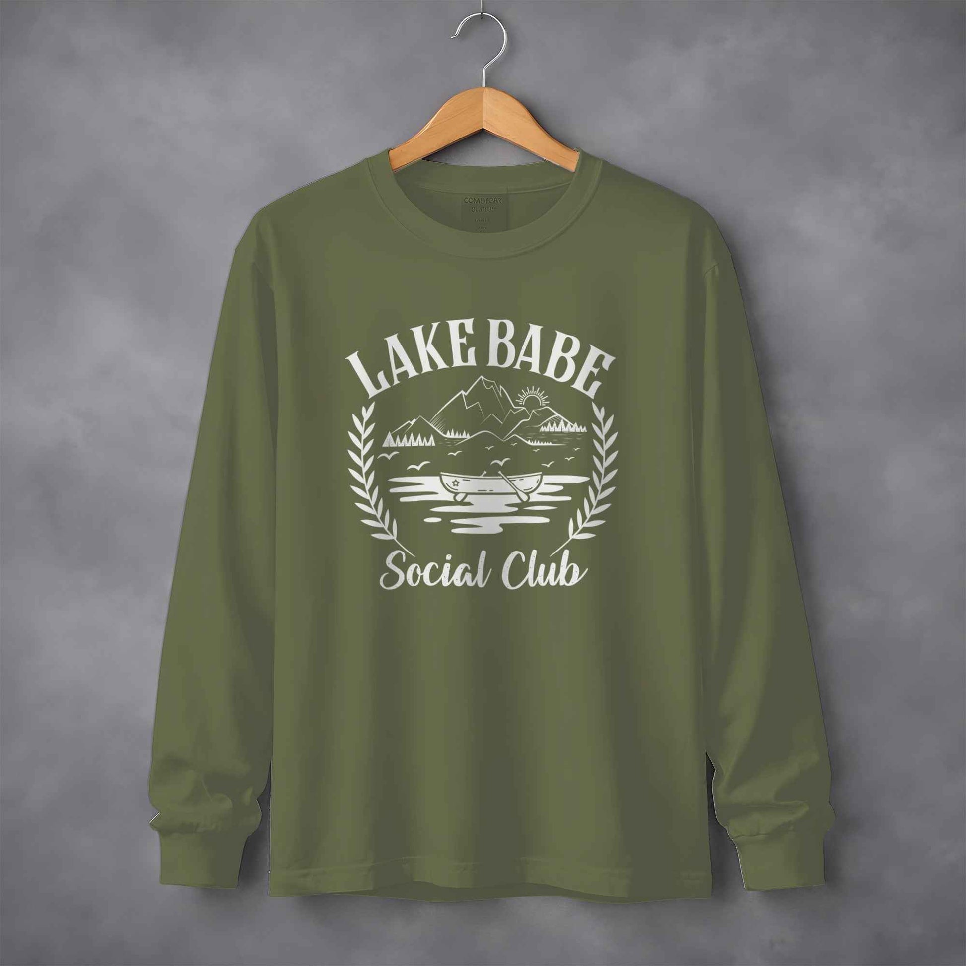 Lake Babe Social Club Vacation Outdoors Design Long Sleeve T-Shirt