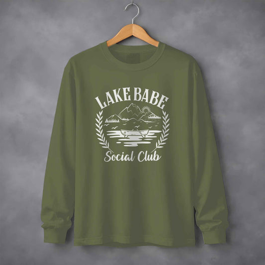Lake Babe Social Club Vacation Outdoors Design Long Sleeve T-Shirt
