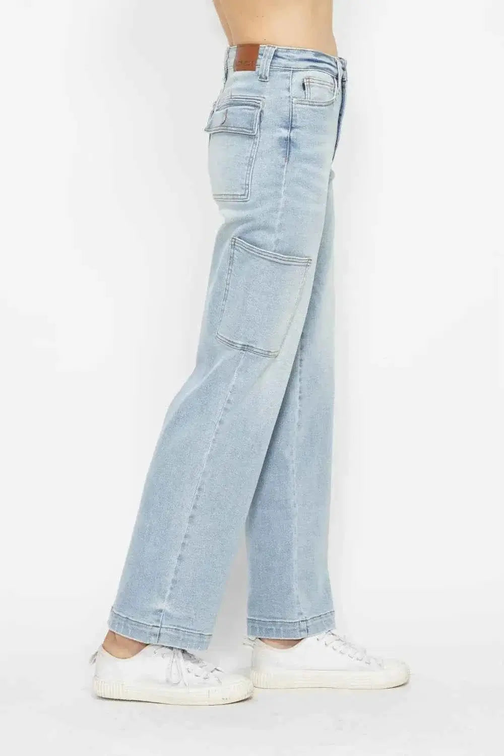 High Waist Straight Cargo Jeans