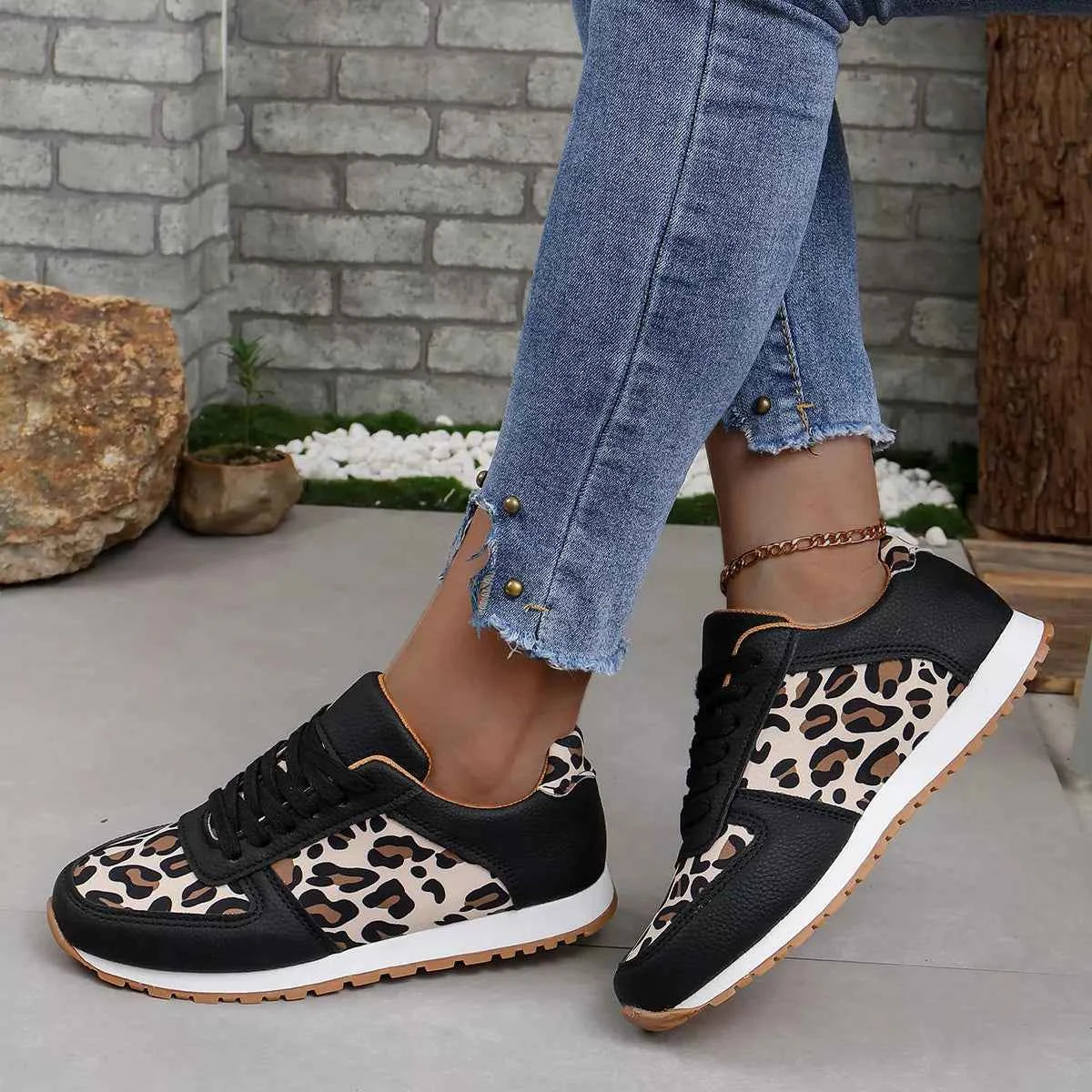 Leopard Print Casual Sneakers