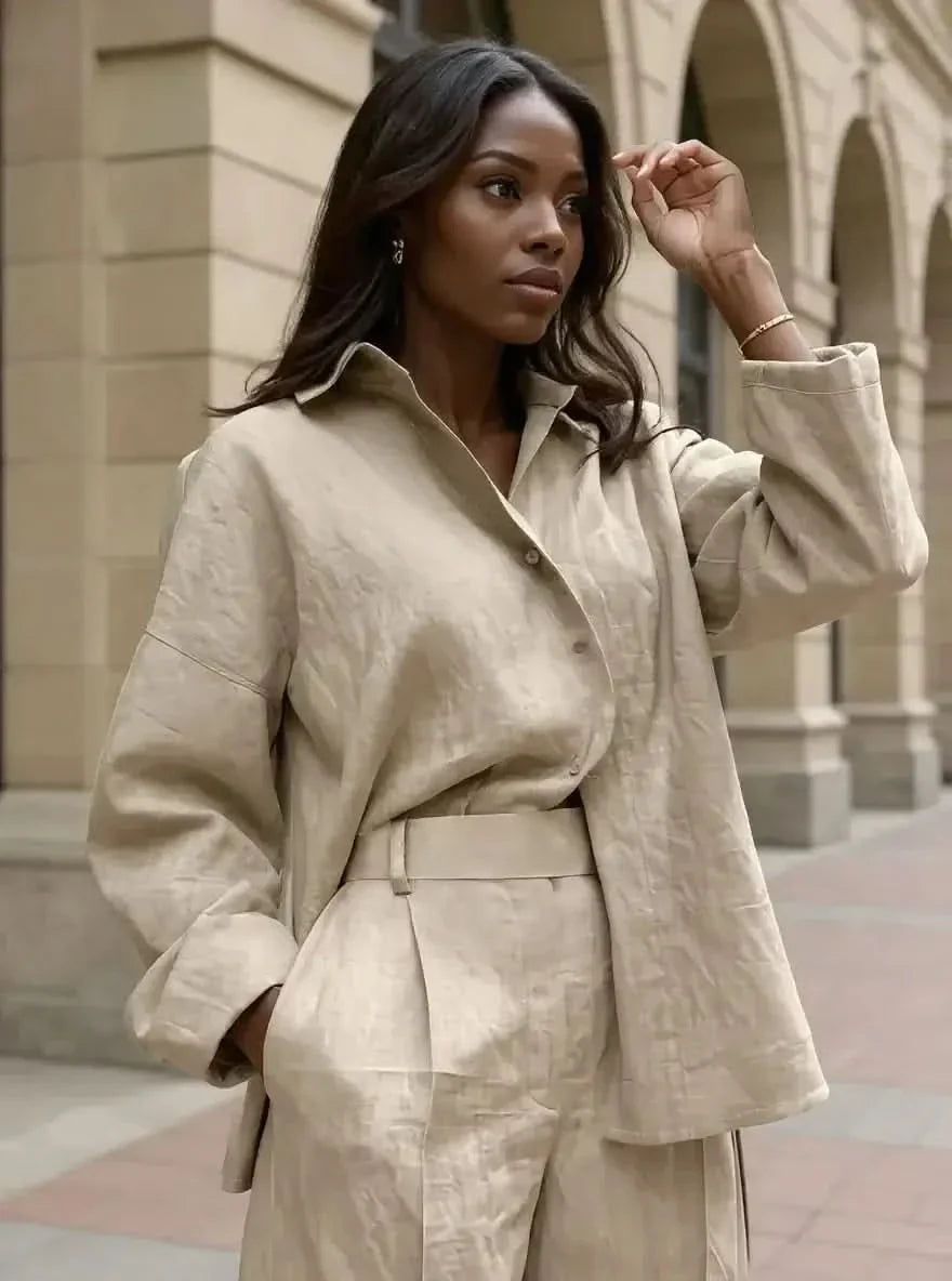 Oversized Button Up Long Sleeve Shirt For Casual Wear