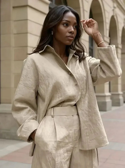 Oversized Button Up Long Sleeve Shirt For Casual Wear