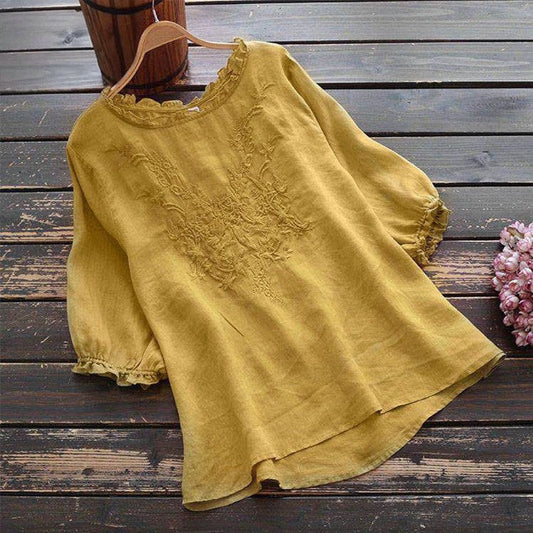 Breathable Thin Oversized Plus Size Loose Embroidered T-Shirt