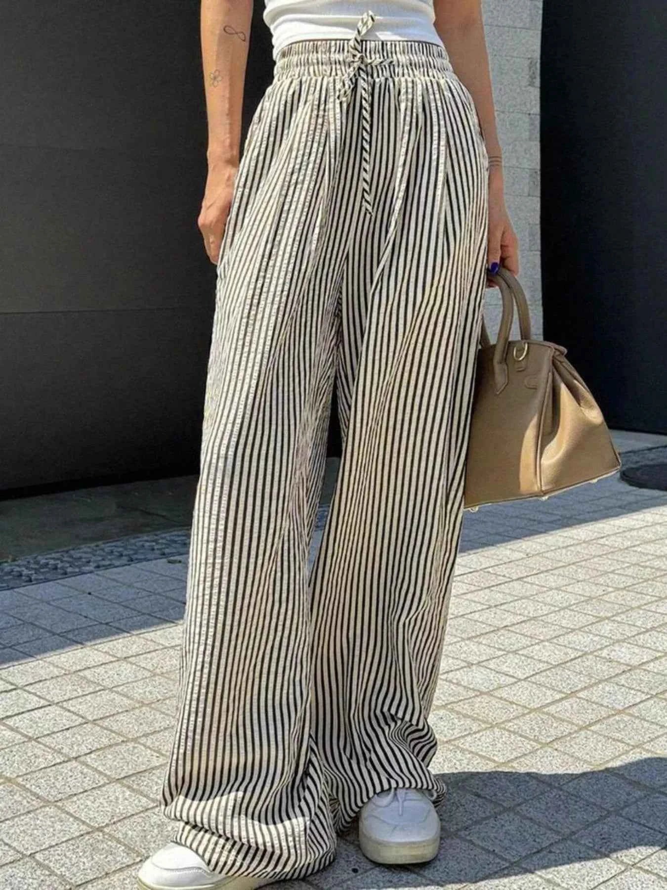 Striped Wide Leg Pants