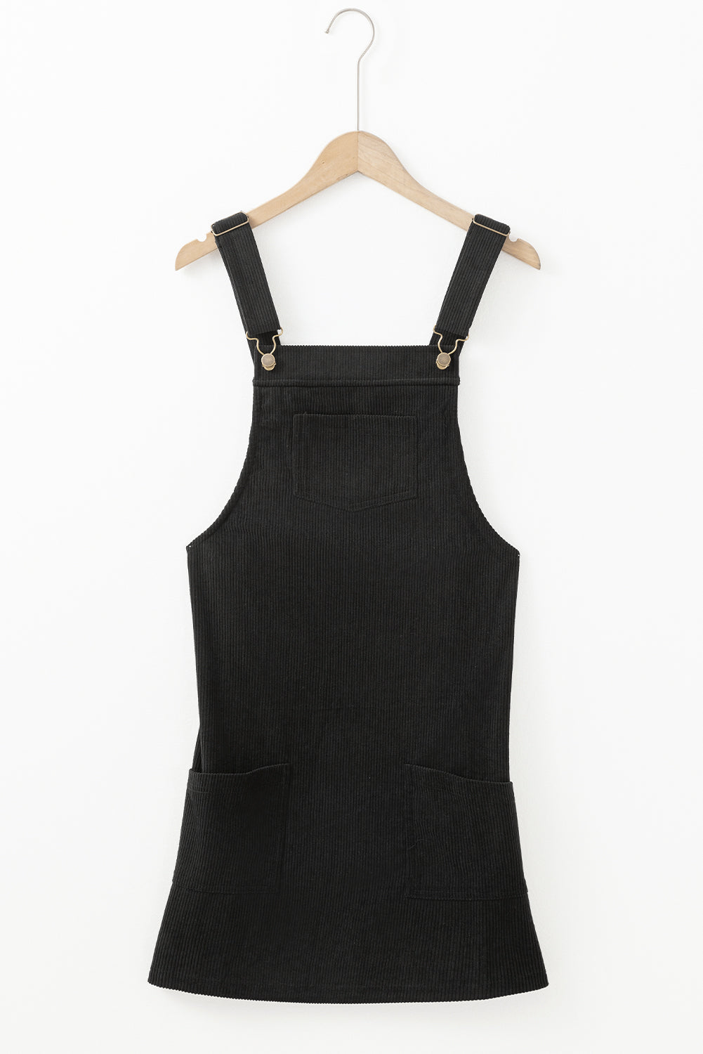 Front Pockets Corduroy Overall Dress