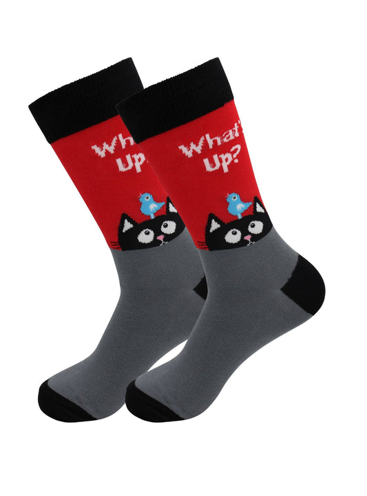 What's Up Cat Socks - Comfy Cotton for Men & Women