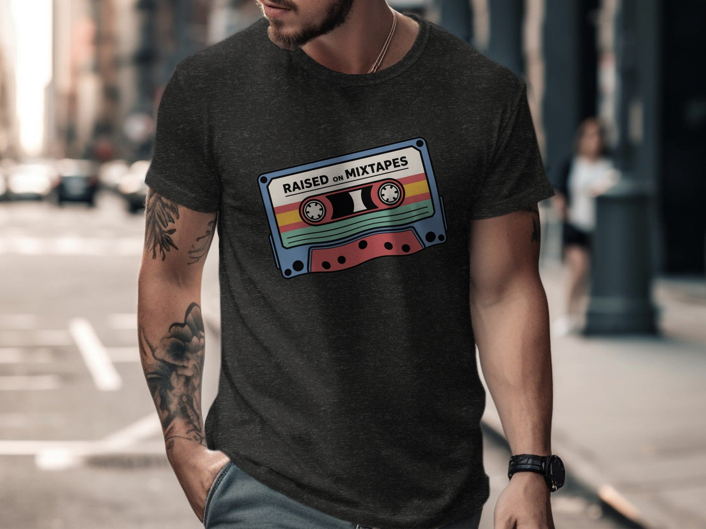 Raised On Mixtapes Retro Cassette T-Shirt