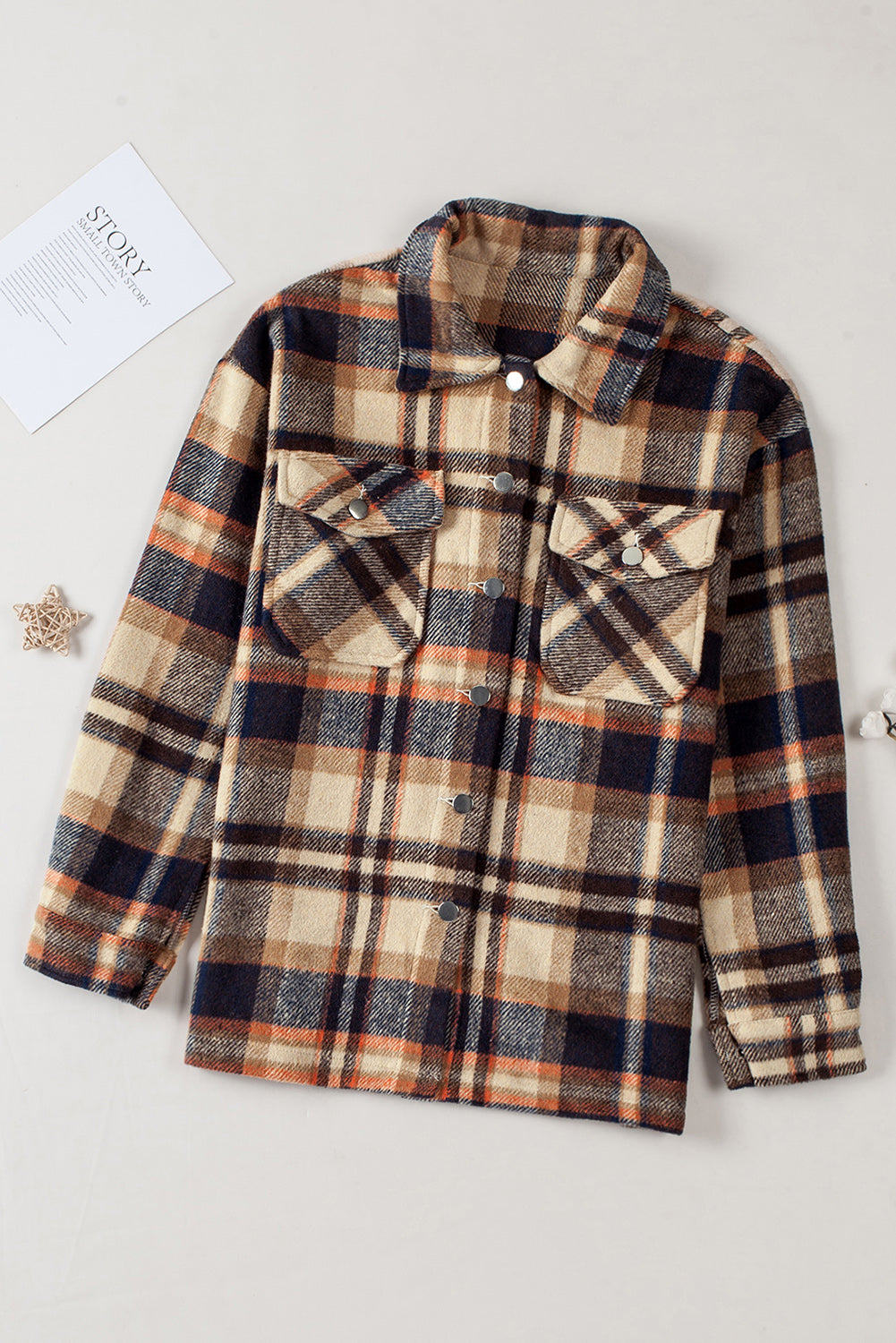 Multicolor Plaid Casual Button Up Flannel Shacket Anytime