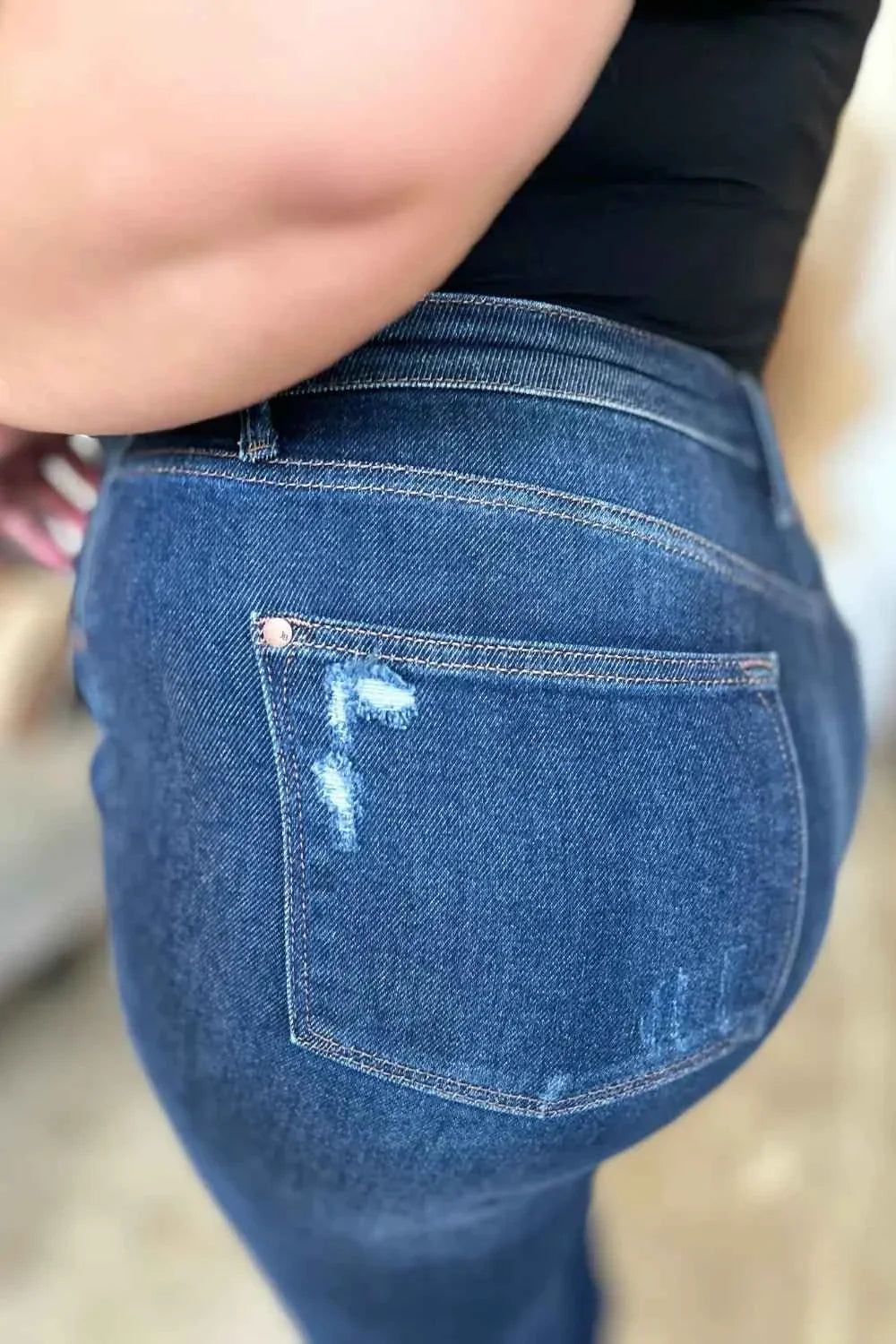 Full Size High Waist Rigid Magic Heavy Destroy Straight Jeans