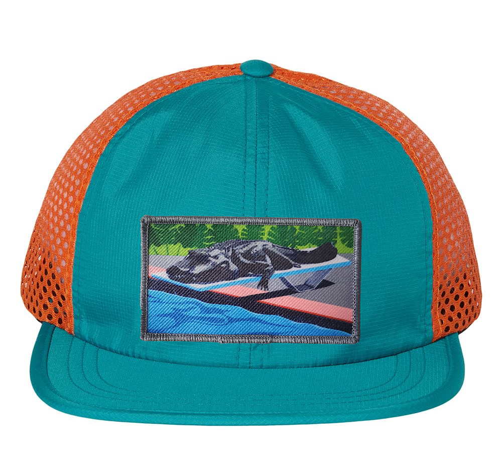 Wide Set Mesh Cap Orange/ Teal