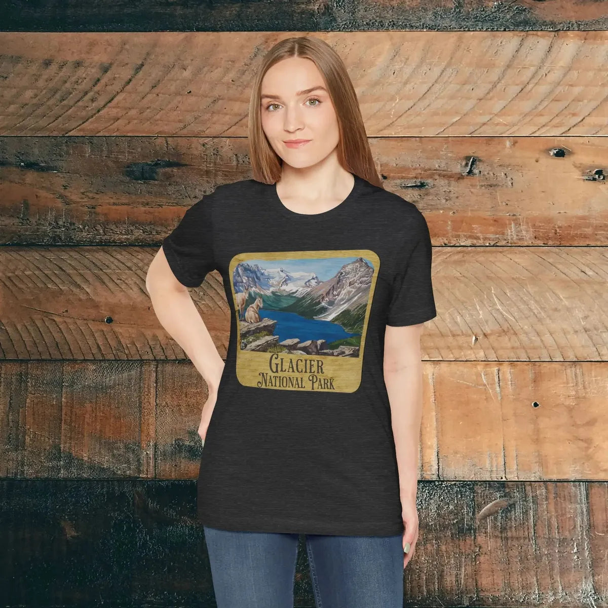 Glacier National Park T-Shirt Wood Sign