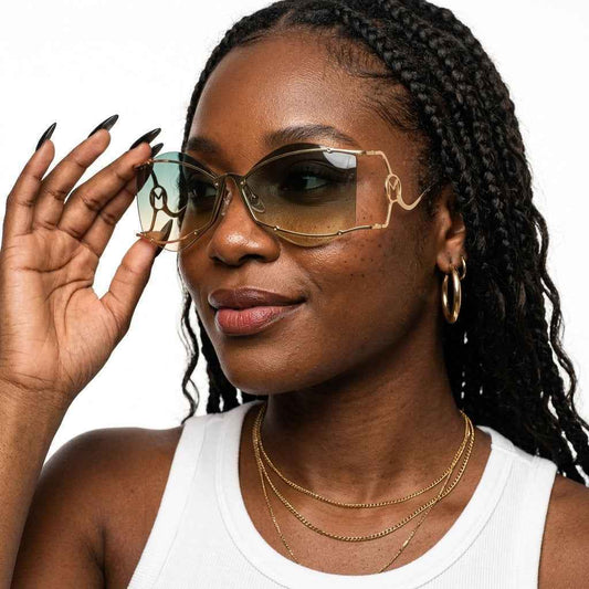 Audacious Gold Frameless Sunglasses