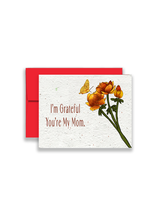 Mom's Gratitude Card: Cherishing You Always Wildflower Seed Paper Card