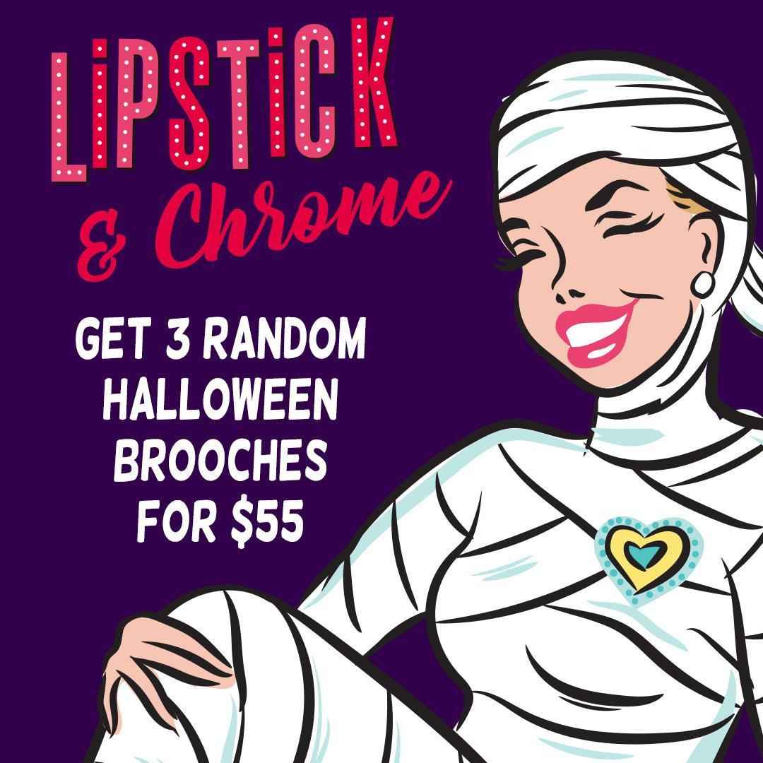 Halloween Blind Box — 3 Mystery Brooches for $55 | Lipstick & Chrome