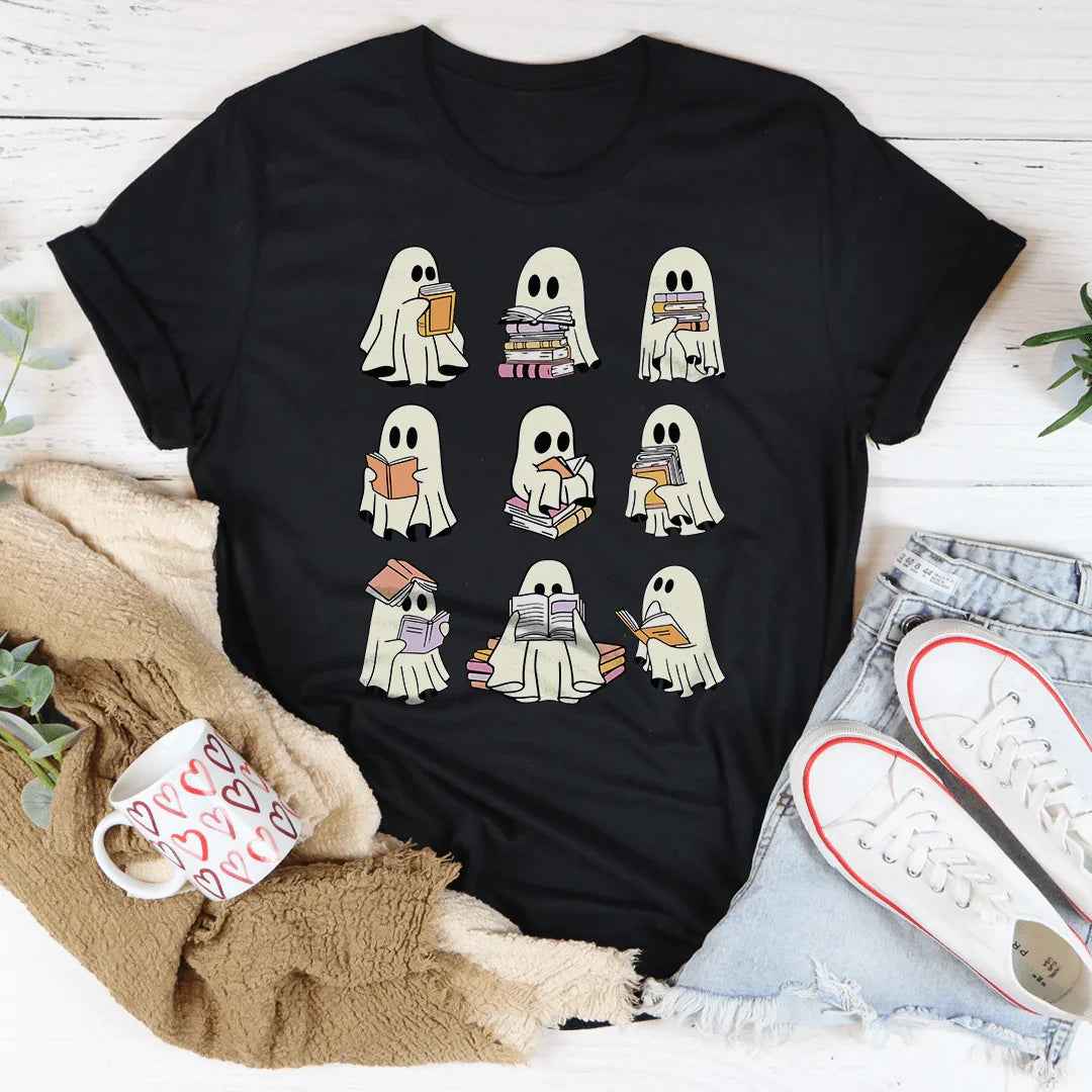 Halloween Ghost Book Lover Tee