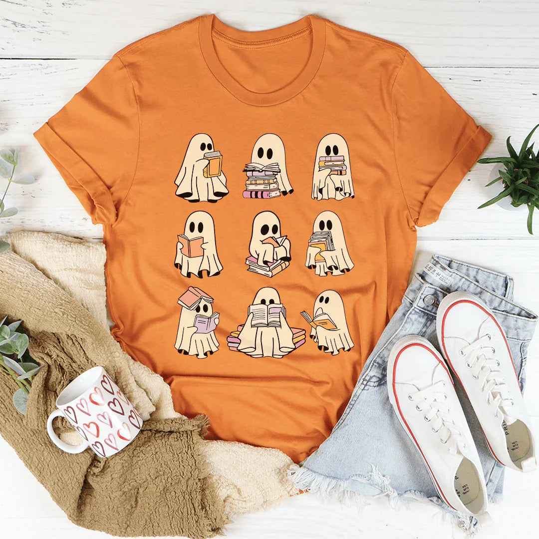 Halloween Ghost Book Lover Tee