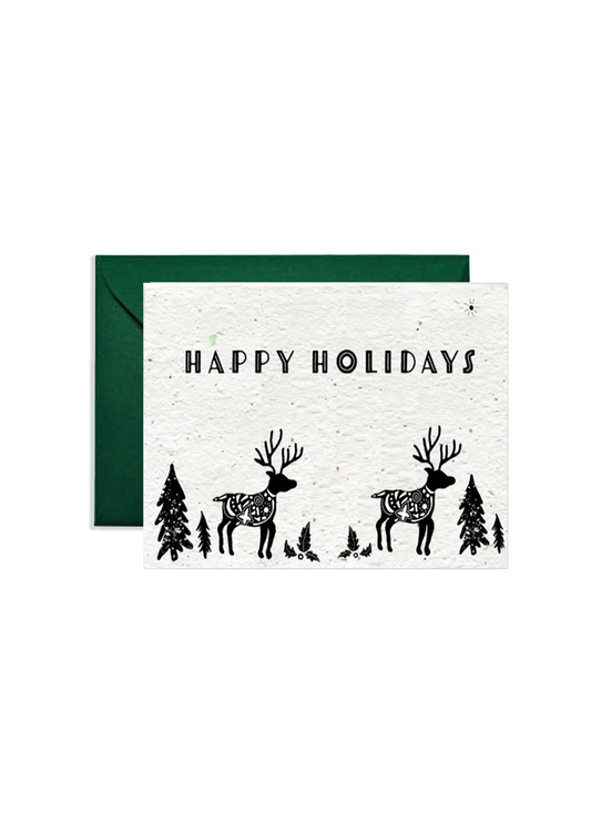 Winter Wonder Deer Wildflower Seed Card