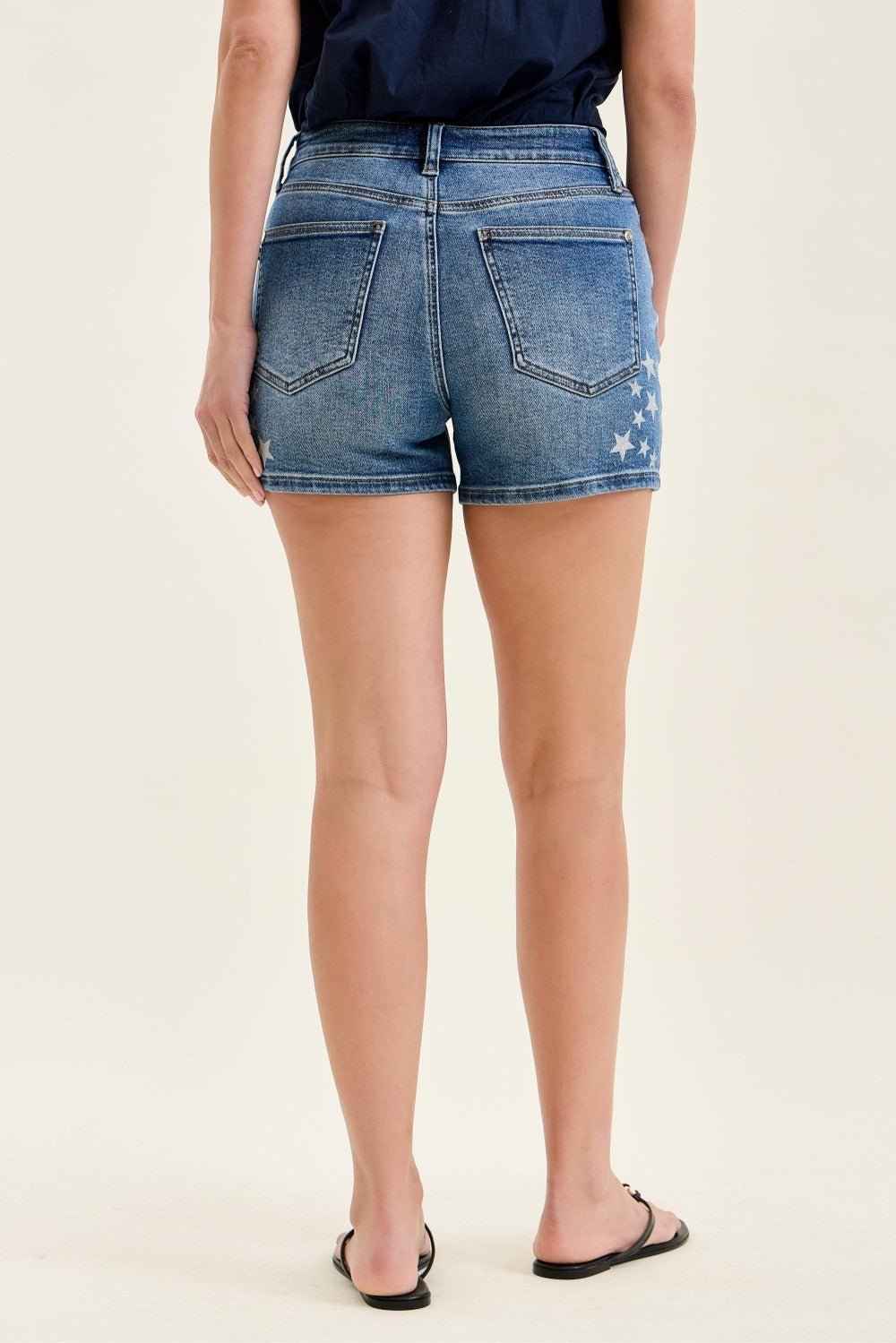 High Rise Slim Short with Star Splatter by Judy Blue