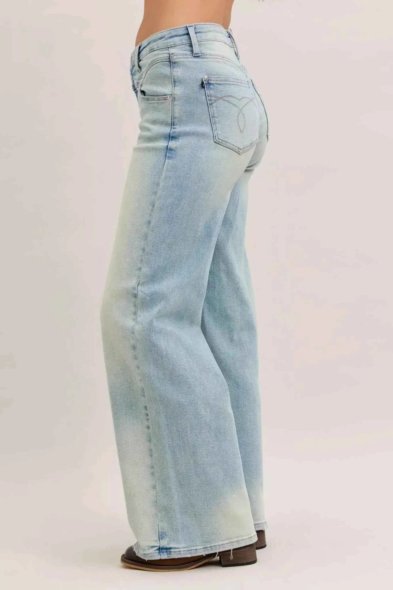 High Waist Column Straight Jeans