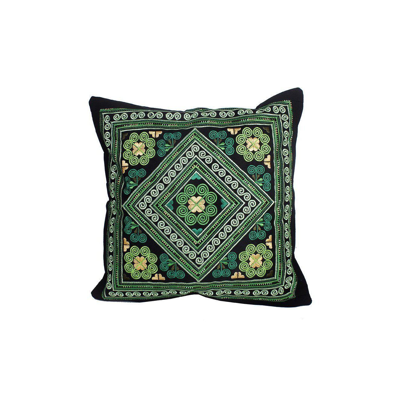 Diamond Flower Embroidered Pillow Cover - Thailand