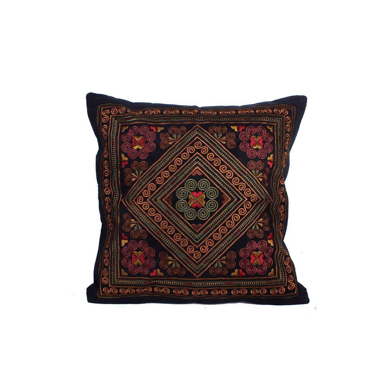 Diamond Flower Embroidered Pillow Cover - Thailand