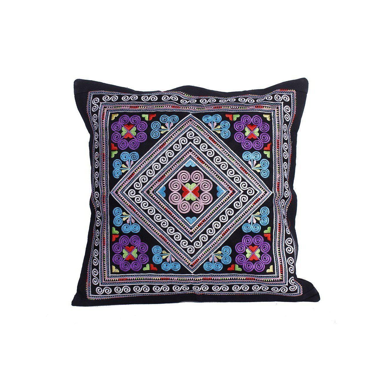 Diamond Flower Embroidered Pillow Cover - Thailand