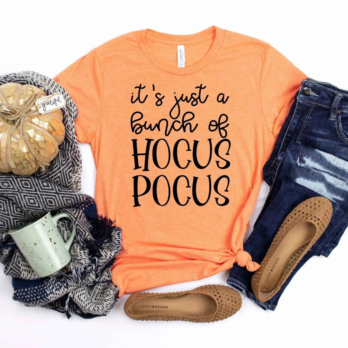 Hocus Pocus Tshirt, Short Sleeve It's Just a Bunch of Hocus Pocus Womens Shirt, Halloween Clothing