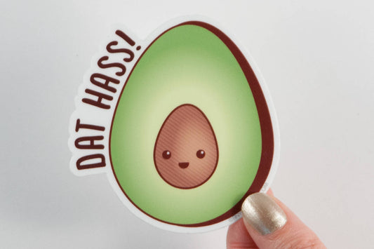 Avocado Vinyl Sticker Pun "Dat Hass!"