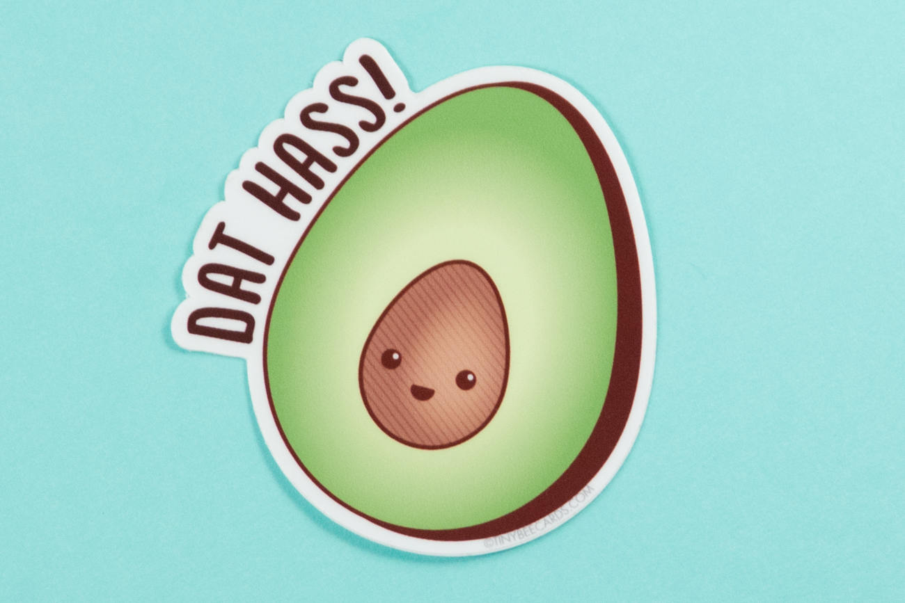 Avocado Vinyl Sticker Pun "Dat Hass!"
