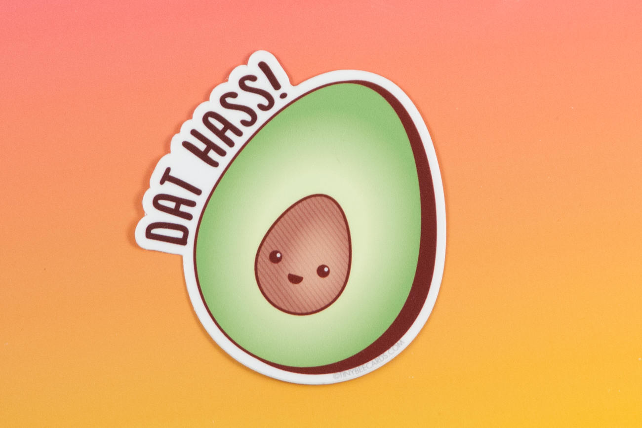 Avocado Vinyl Sticker Pun "Dat Hass!"