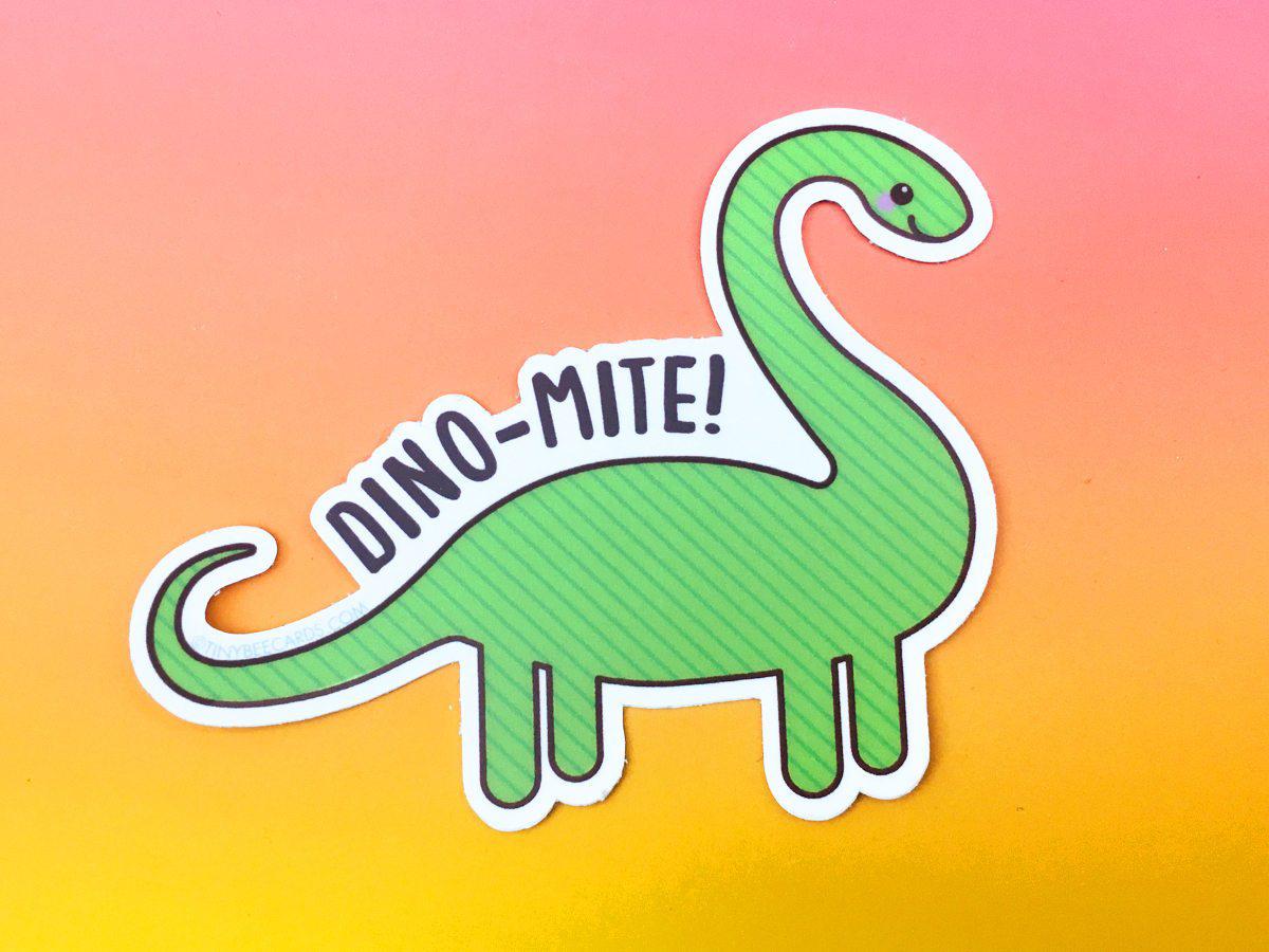Dinosaur Vinyl Sticker "Dino-mite!"