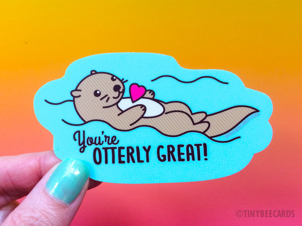 Cute Otter Sticker "You're Otterly Great!"