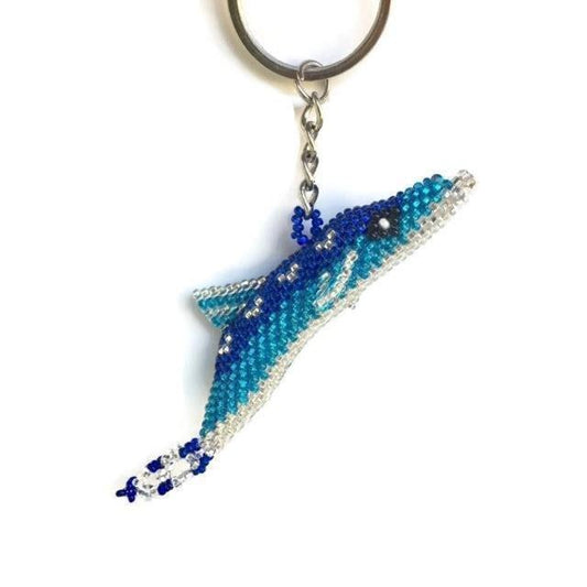 Dolphin Seed Bead Key Chain Zipper Pull -  Guatemala
