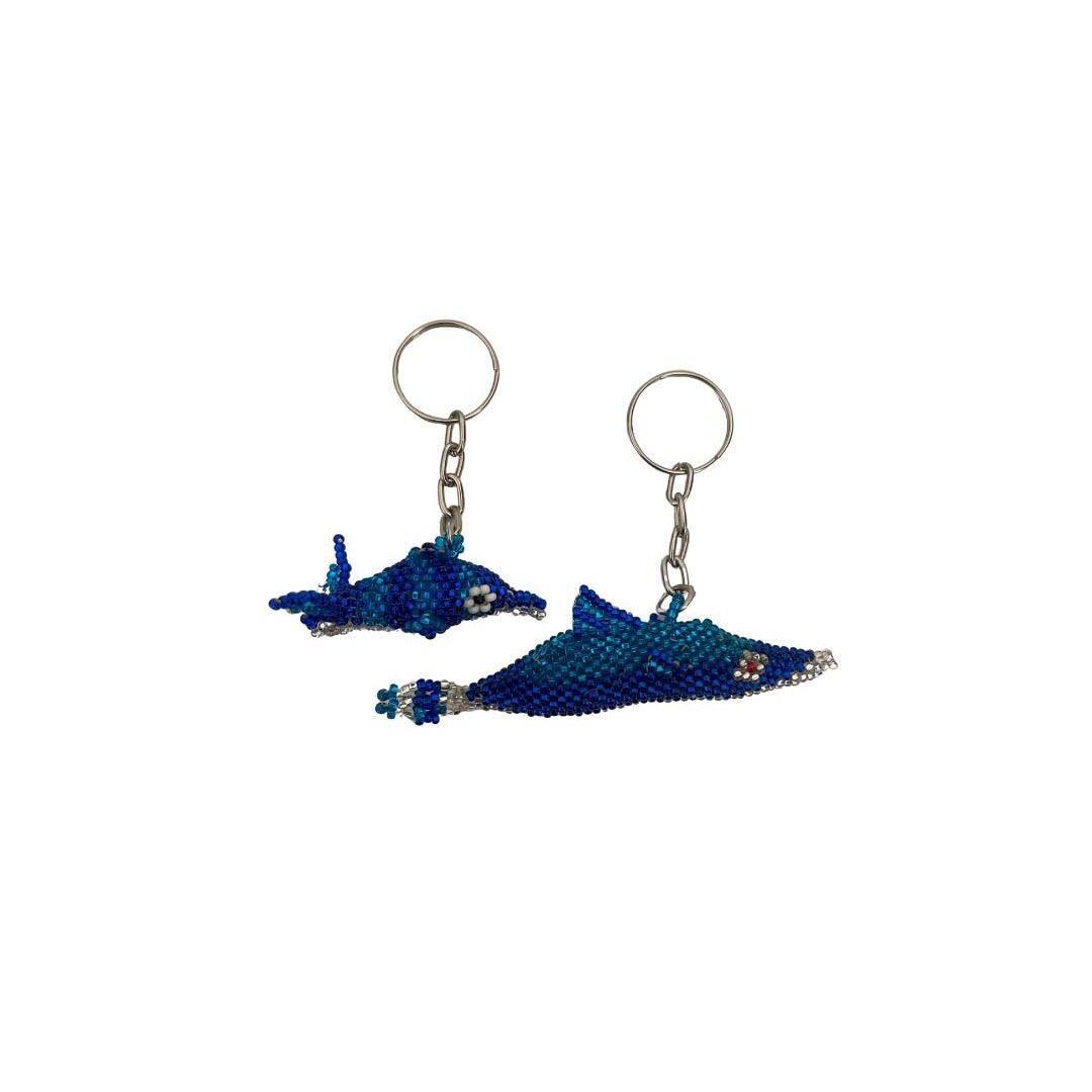 Dolphin Seed Bead Key Chain Zipper Pull -  Guatemala