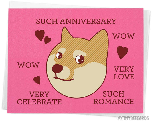 Doge Meme Anniversary Card "Such Anniversary"