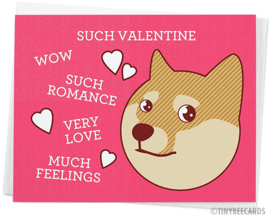 Funny Doge Meme Valentine Card "Such Valentine"