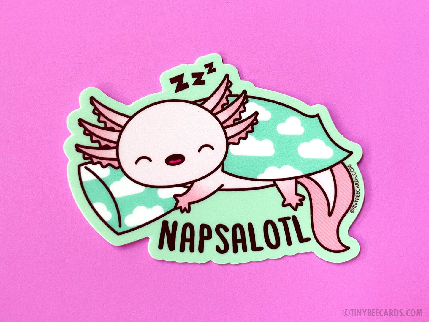 Axolotl Vinyl Sticker "Napsalotl"
