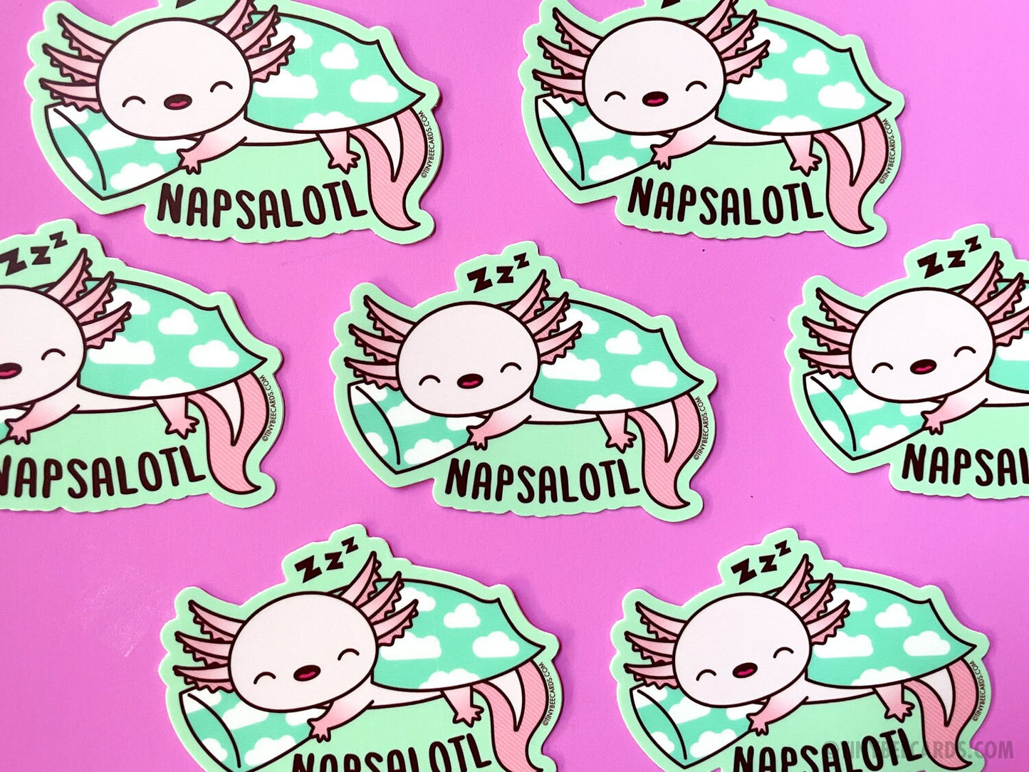 Axolotl Vinyl Sticker "Napsalotl"