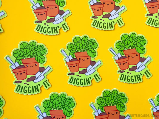 Plant Lover Vinyl Sticker "Diggin' It"