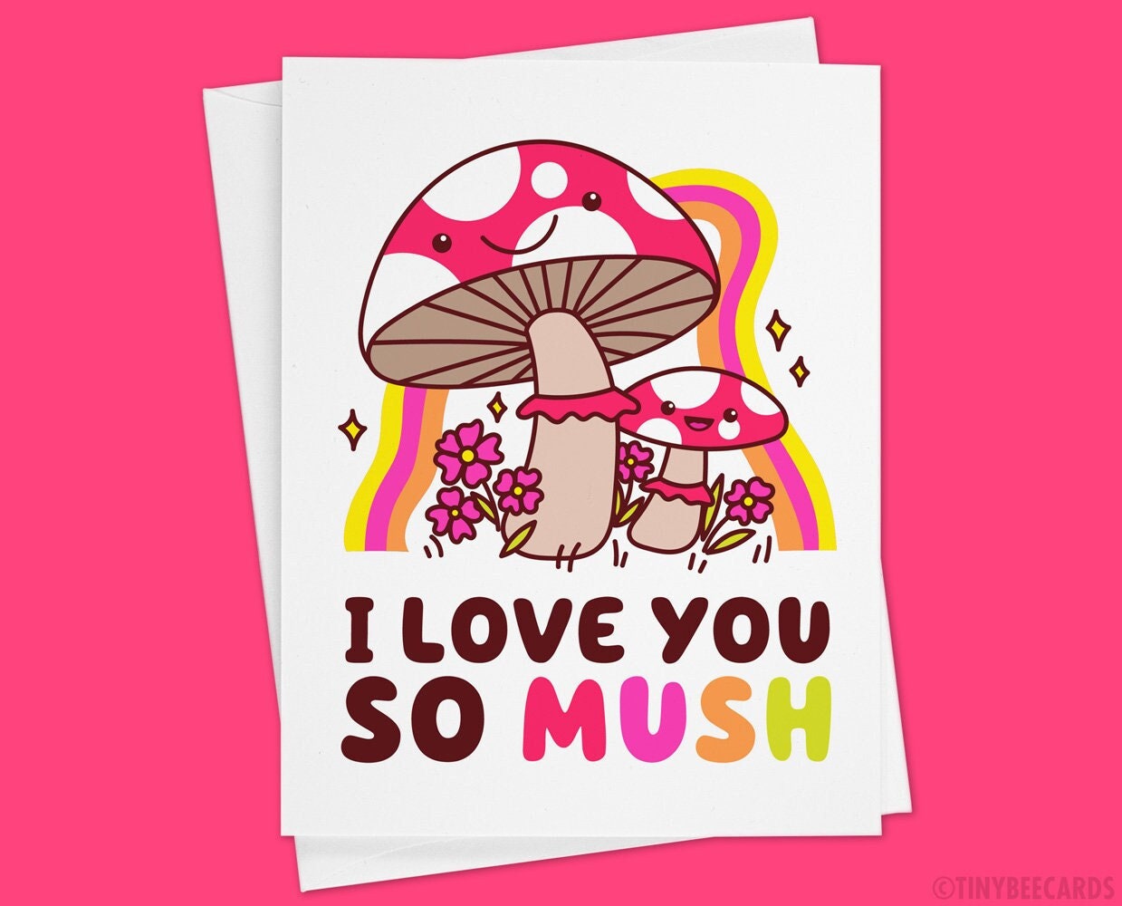 Mushroom Love Card - I Love You So Mush
